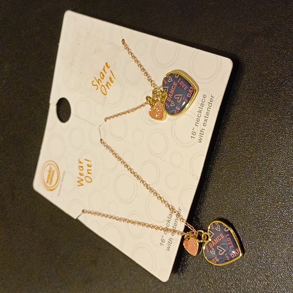 NWT Wonder Nation Heart Friendship Necklaces 16" with extenders - Picture 3 of 4